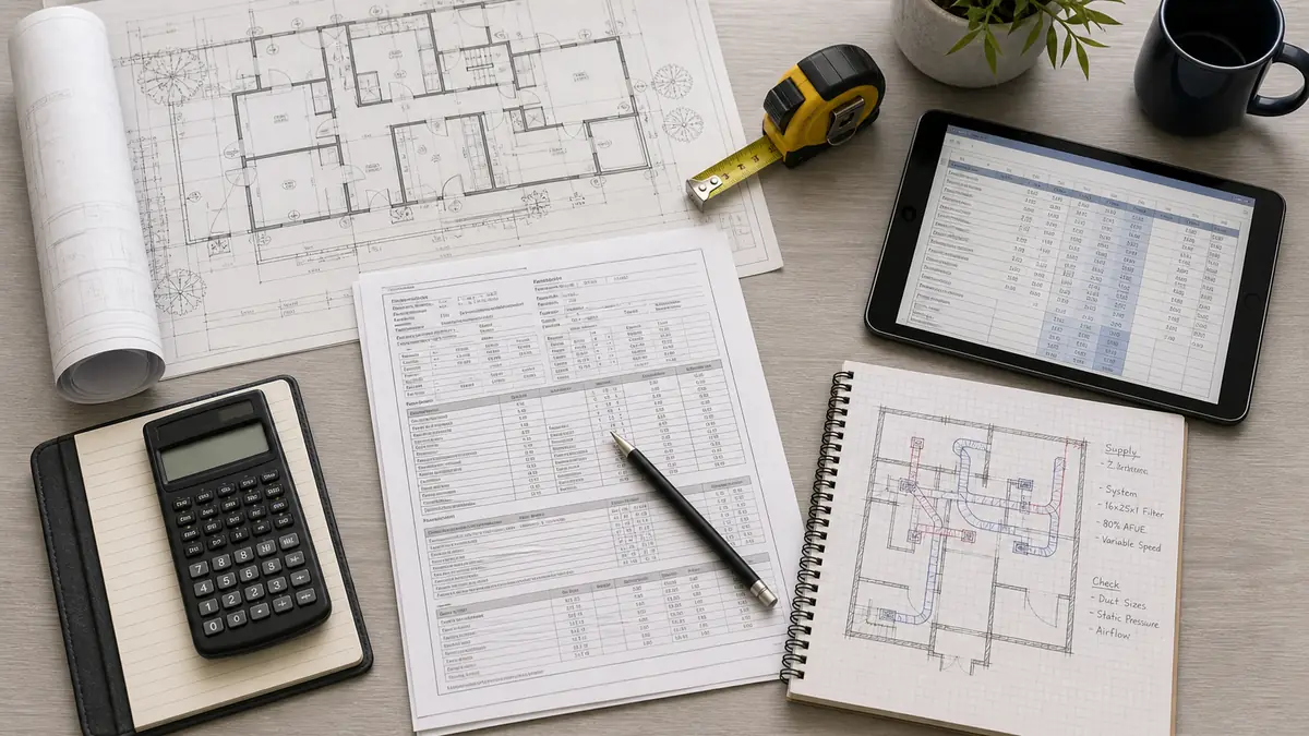 Manual J load calculation inputs for an Encino, CA home