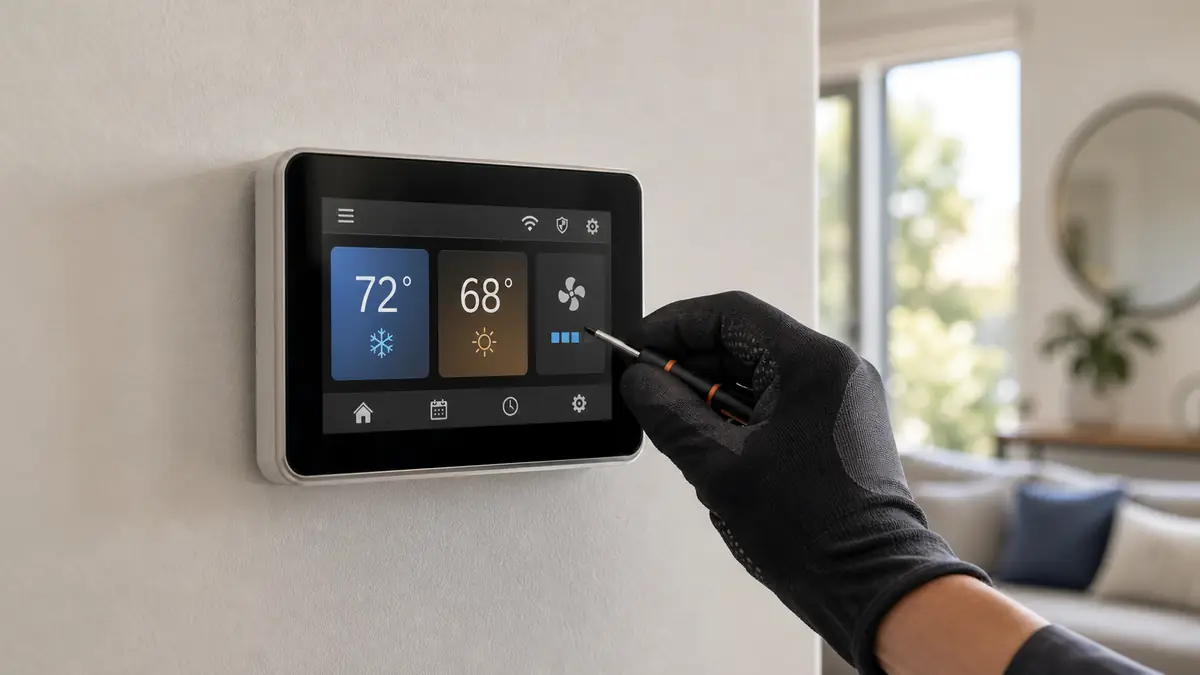 Carrier Infinity System Control thermostat on an Encino, CA wall